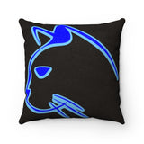 Blue Cat Faux Suede Square Pillow