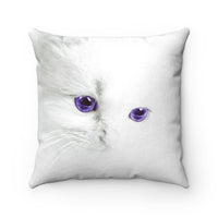Amethyst Eyes Faux Suede Square Pillow