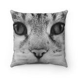 Attentive Cat Faux Suede Square Pillow