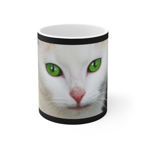 Emerald Eyes Cat Mug