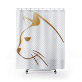 Gold Cat Shower Curtain