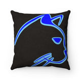 Blue Cat Faux Suede Square Pillow
